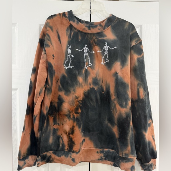 Better Together Sweaters - Women’s Tie-Dye Skeleton Crewneck Sweater